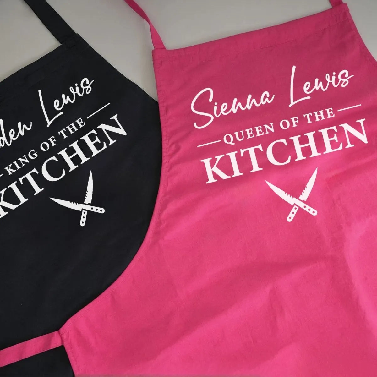 Couples' Regal Apron Set - Anniversary & Christmas Gift - His & Hers - DENMARY