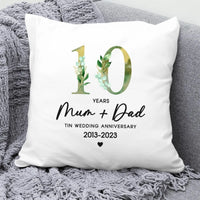 Thumbnail for Custom 10th Anniversary Pillow - Ideal Gift for Parents - Bespoke Design - DENMARY