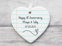 Thumbnail for Custom 1st Anniversary Paper Ornament - Bespoke Keepsake - DENMARY