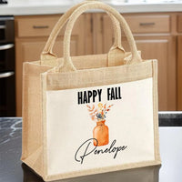 Thumbnail for Custom Autumn Tote Bag - Fall Theme - Best Friend Birthday Gift - Leaf Motif - DENMARY