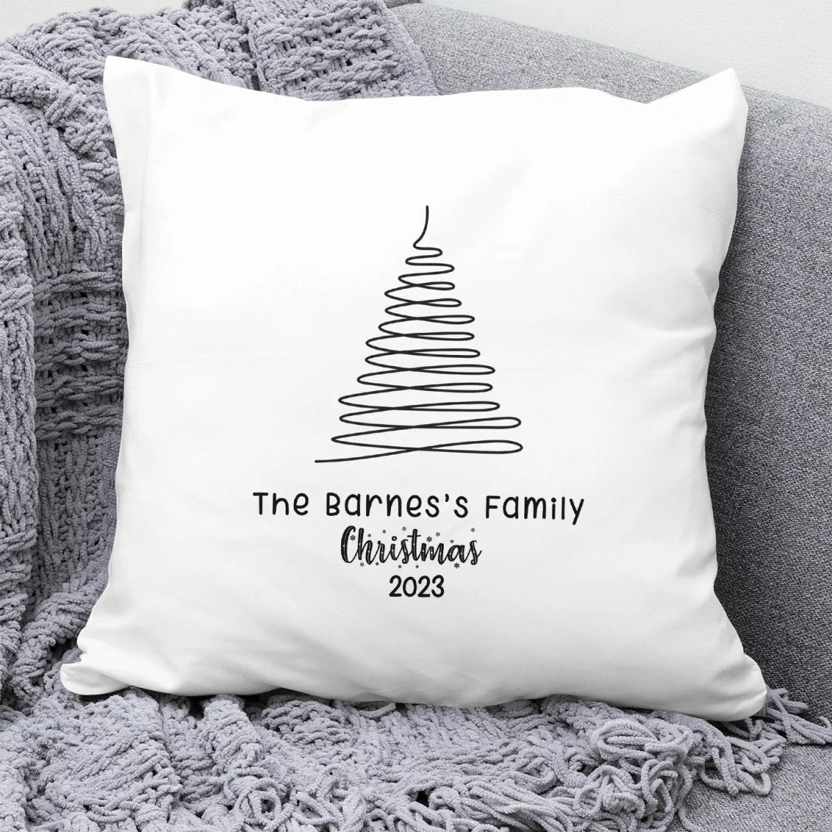 Custom Christmas Tree Cushion - Festive Gift - Loved Ones - Cosy Stocking Filler - DENMARY