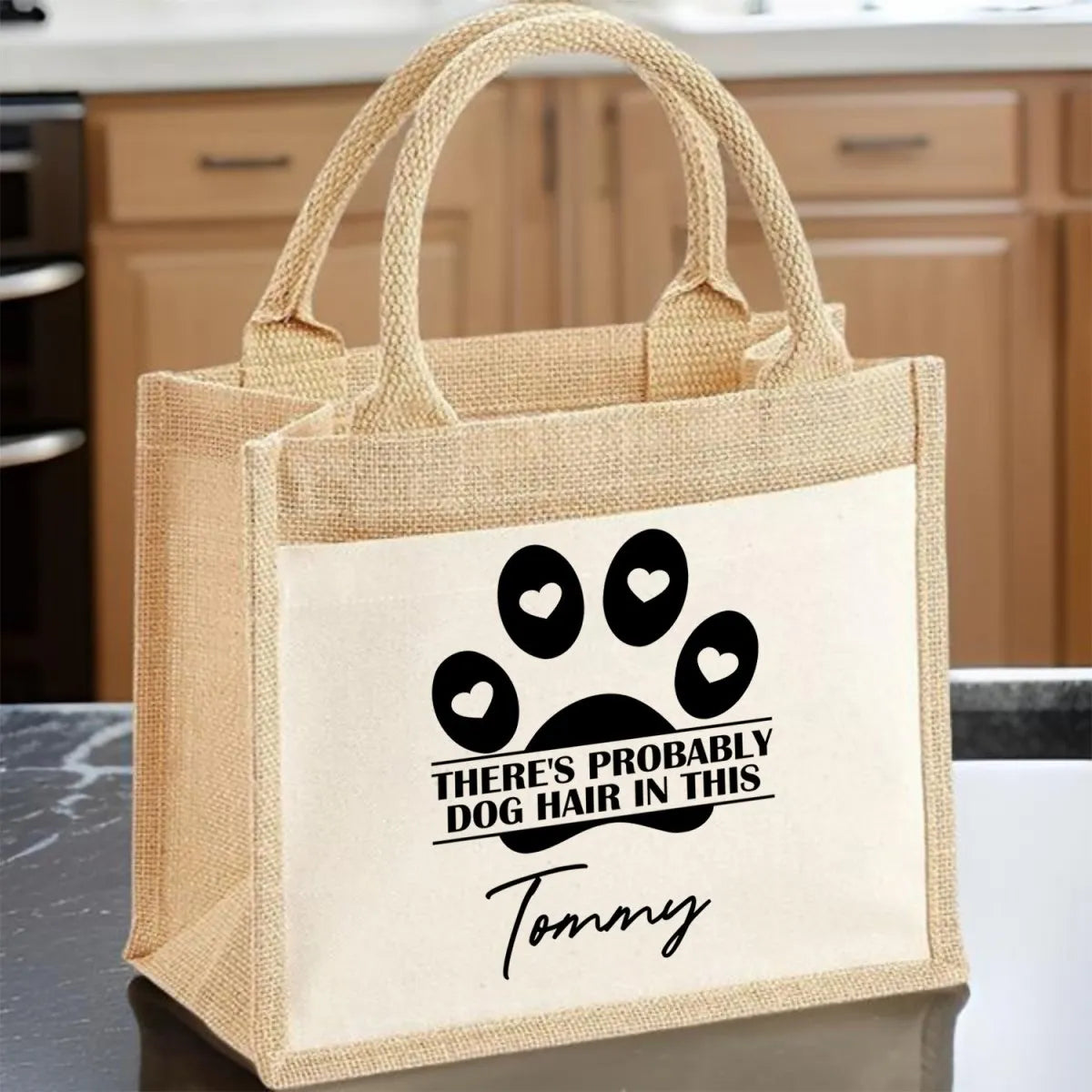 Custom Dog Hair Tote - Dog Owner Gift - Eco-Friendly Cotton Bag - DENMARY