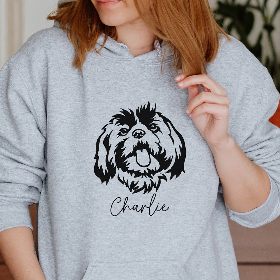 Custom Dog Portrait Line Art Iron-On Transfer - DENMARY HTV - photo of the finished product