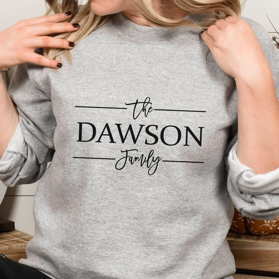 Custom Family Name Iron-On Transfer - Personalised Surname Design - photo of the finished product