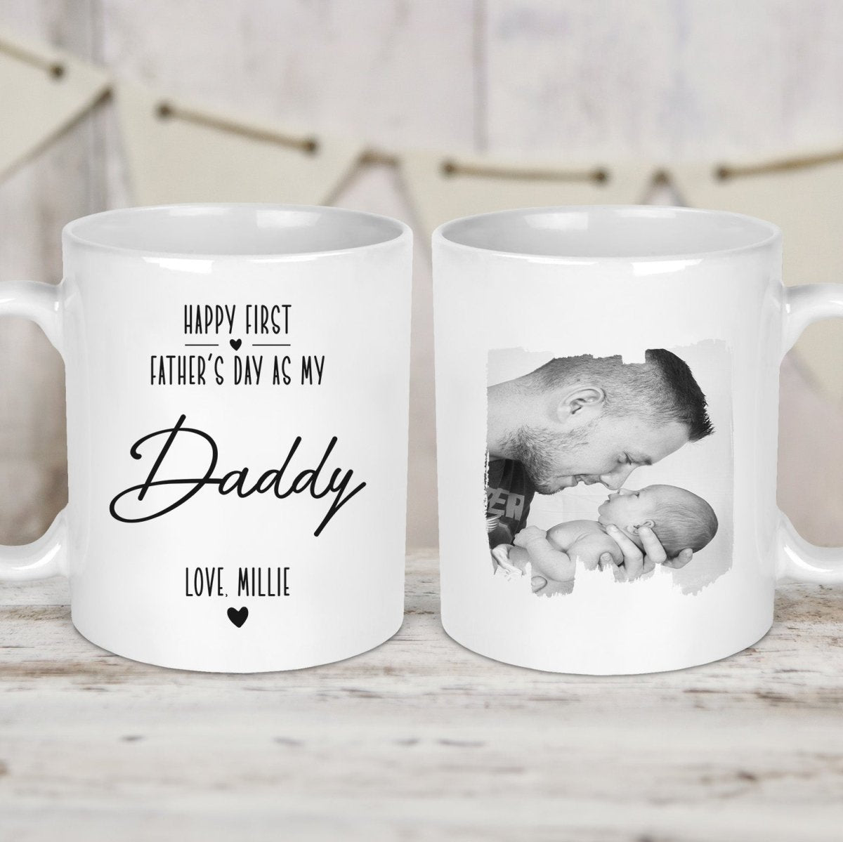 Custom First Father's Day Mug - Daddy Photo Keepsake - Personalised Gift - DENMARY