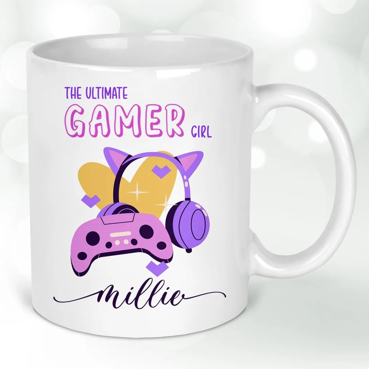 Custom Gamer Girl Mug - Gaming Gift - Personalised Cup - Christmas Present - DENMARY