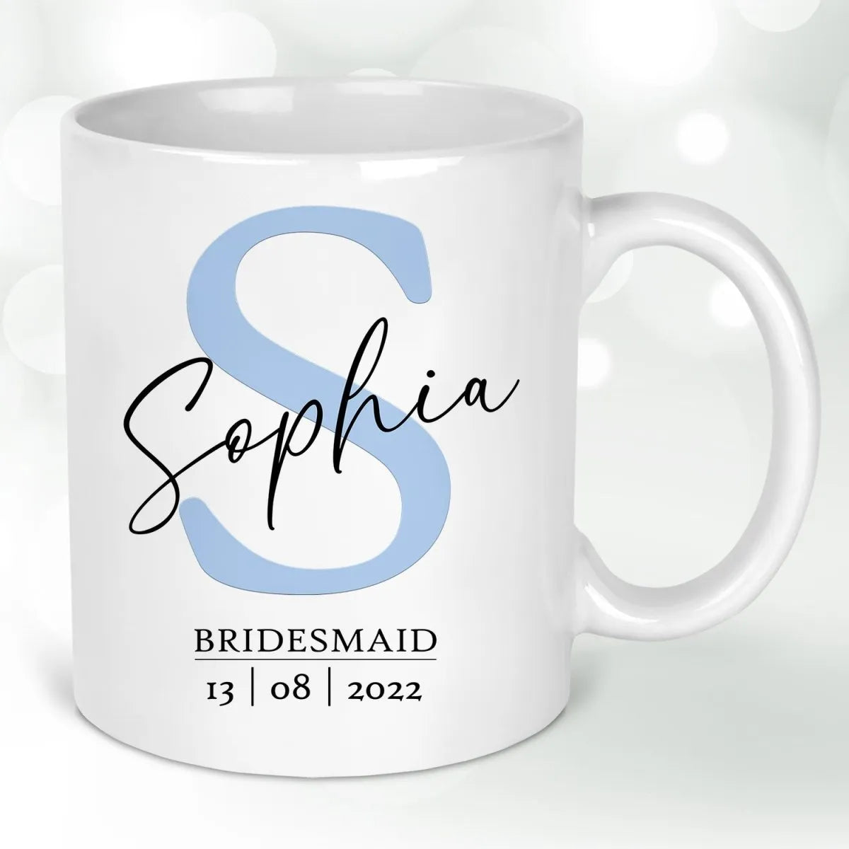 Custom Hen Party Mug with Monogram - Bridesmaid & Maid of Honour Gift - Wedding Keepsake - DENMARY