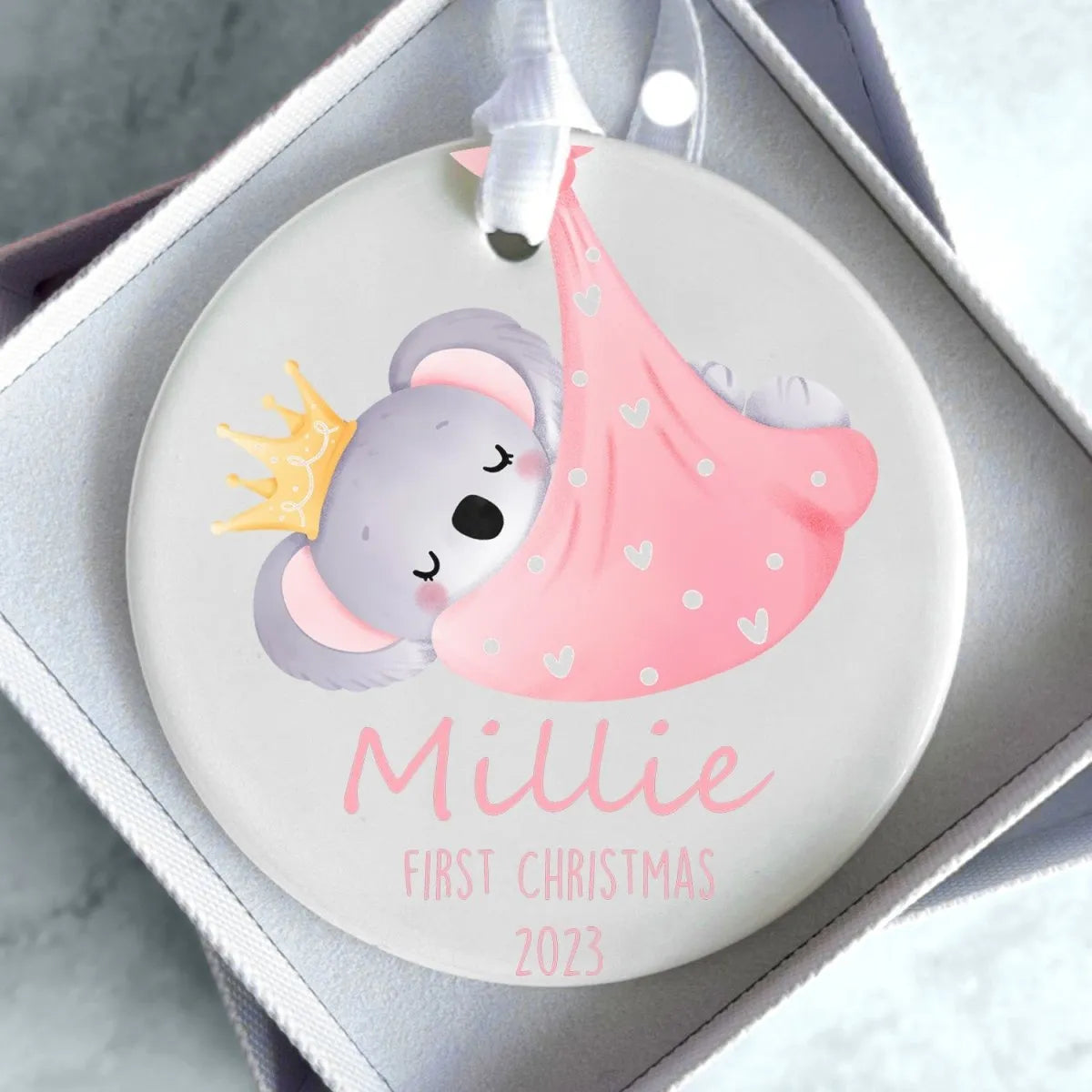 Custom Koala Christmas Bauble - Baby's 1st Xmas - Keepsake Ornament - DENMARY