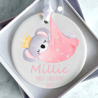 Thumbnail for Custom Koala Christmas Bauble - Baby's 1st Xmas - Keepsake Ornament - DENMARY