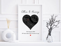 Thumbnail for Custom Love Story Map - Anniversary Gift - Personalised Wall Art - DENMARY