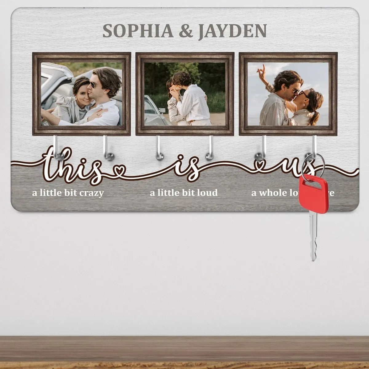 Custom Photo Key Rack - Anniversary Gift - For Couples - 'This Is Us' Design - DENMARY