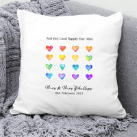 Thumbnail for Custom Rainbow Heart Cushion - LGBTQ+ Pride - Anniversary Keepsake - DENMARY