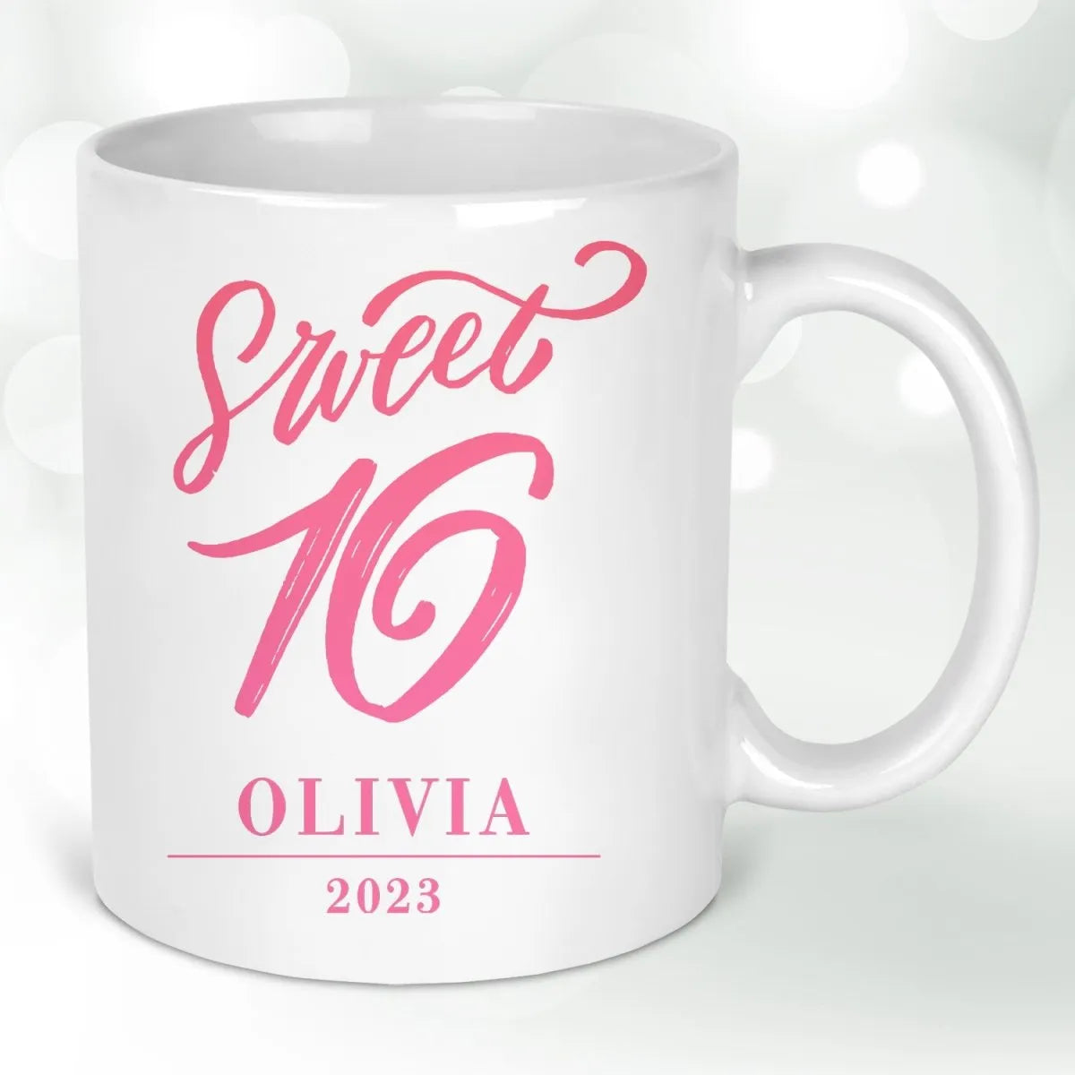 Customisable 16th Birthday Mug - Sweet Sixteen - Gift for Her - Keepsake Design - DENMARY