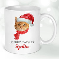 Thumbnail for Customisable Catmas Cup - Festive Kitty Photo Mug - Xmas Gift for Cat Aficionados - DENMARY