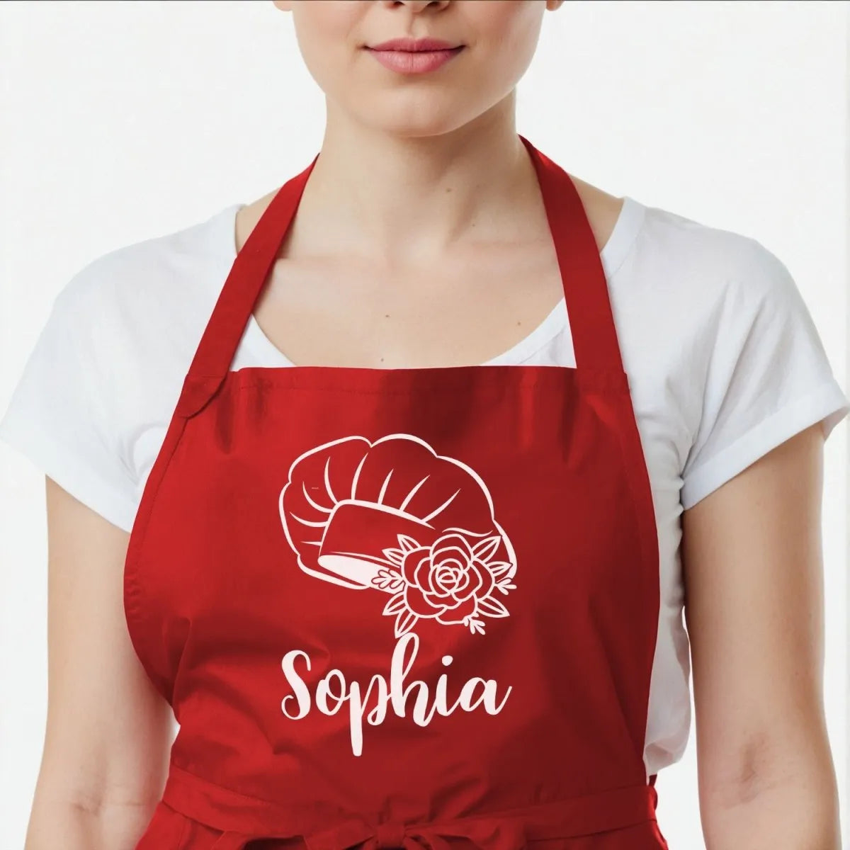 Customisable Kitchen Apron with Chef Hat Motif - Culinary Gift Design - DENMARY