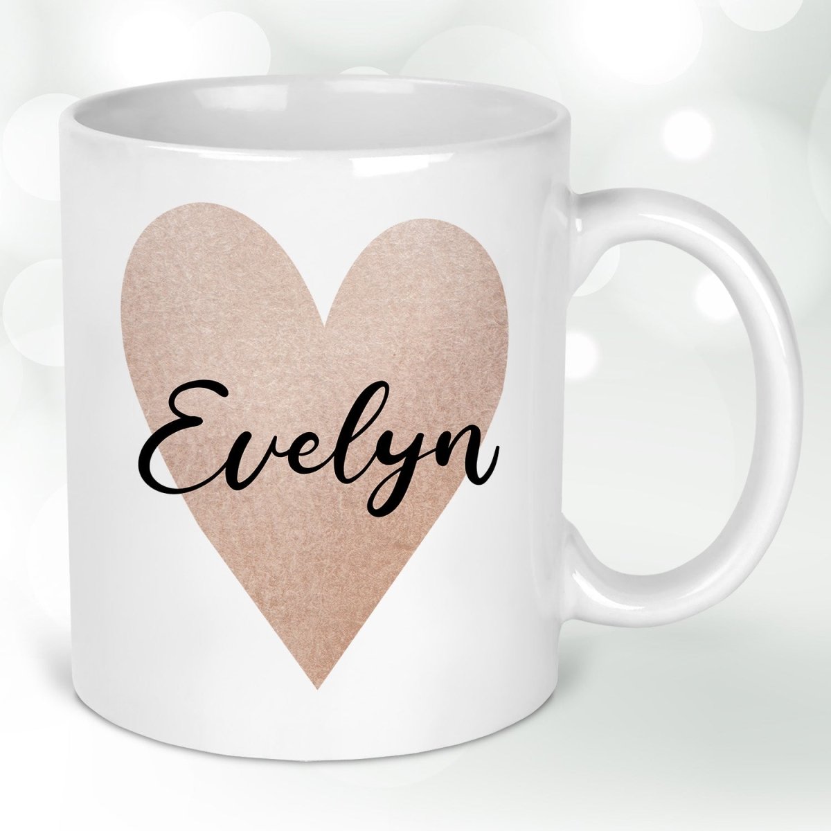 Customisable Rose Gold Heart Mug - Ideal Birthday or Christmas Gift for Her - DENMARY