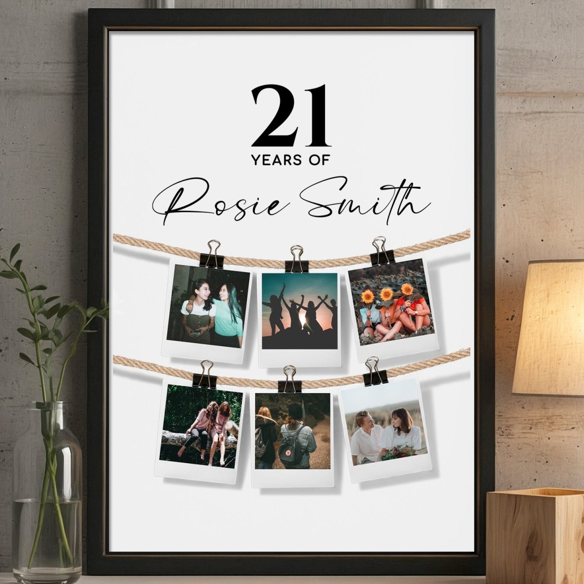 Customised 21st Birthday Collage - Best Friend Keepsake - Photo Gift - DENMARY