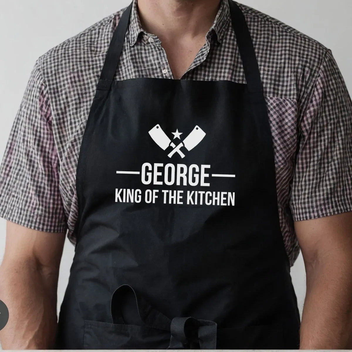 Customised Chef's Apron - Birthday & Christmas Gift - For Him - 'King of The Kitchen' - DENMARY