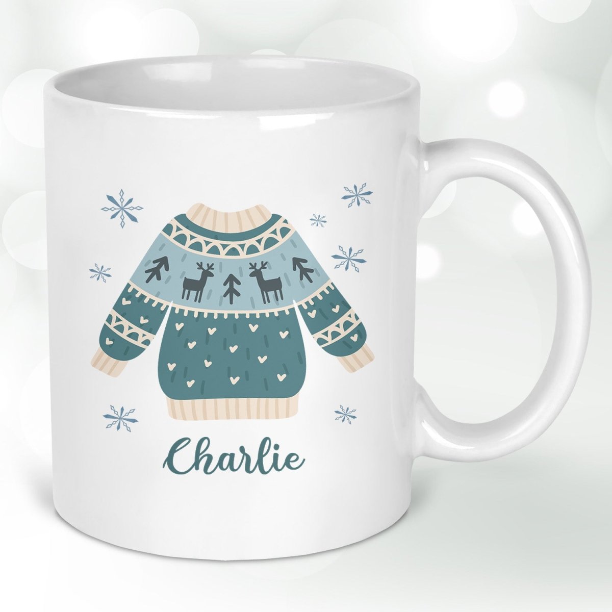 Customised Christmas Jumper Mug - Family Festive Gift - Personalised Hot Cocoa Cup - DENMARY