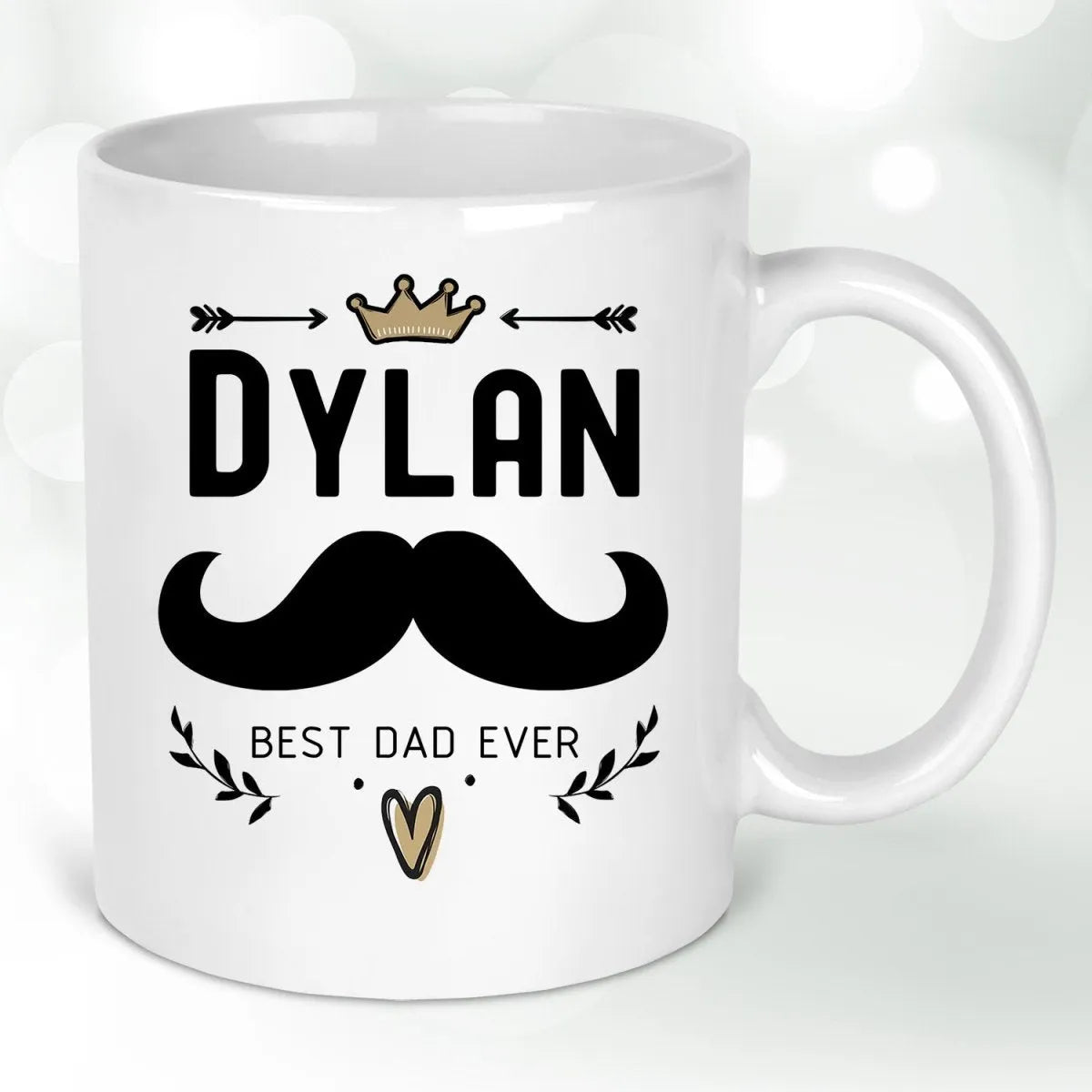 Customised Dad Mug - Birthday - Father's Day - Moustache Design - DENMARY