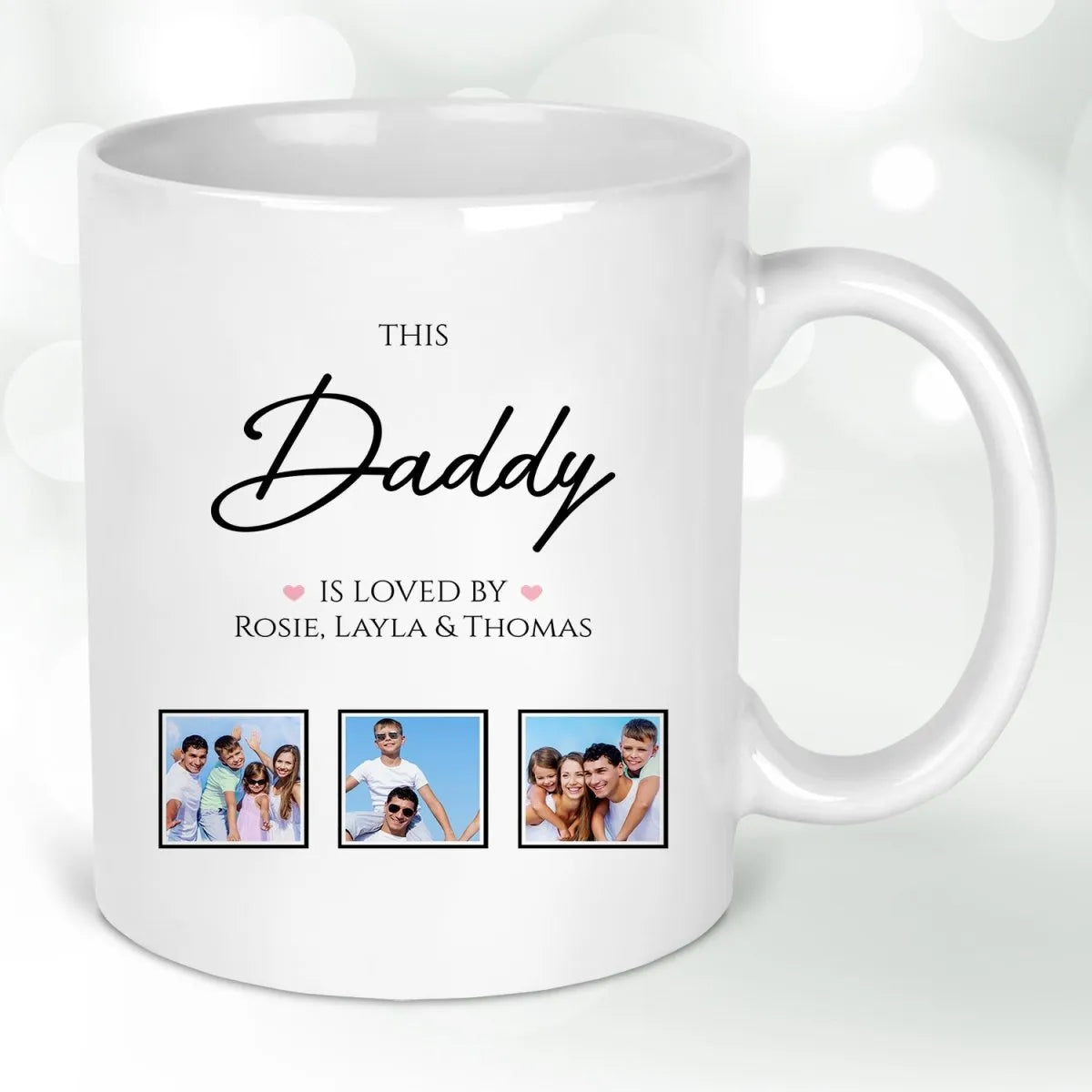 Customised Daddy Mug - Father's Day Gift - Loved By [Names] - Photo Feature - DENMARY