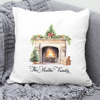 Thumbnail for Customised Festive Fireplace Cushion - Christmas Gift for Parents - DENMARY