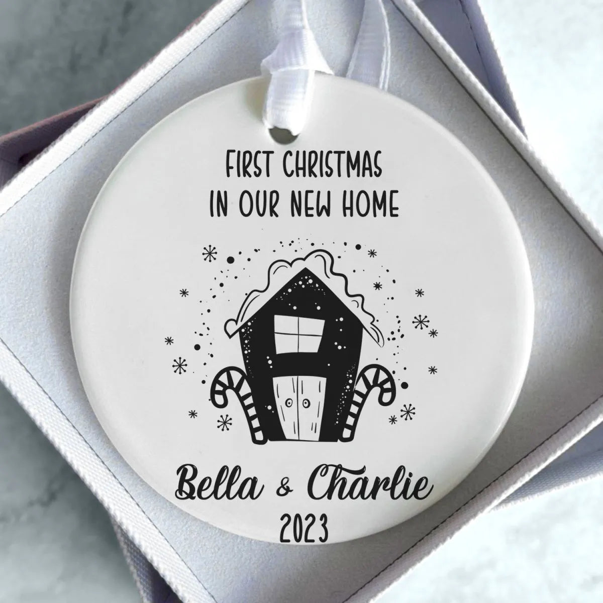 Customised New Home Christmas Bauble - Couples' First Festive Decoration - Housewarming Souvenir - DENMARY