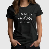 Thumbnail for Customised Newlywed Tee - 'Finally Mr & Mrs' - Celebratory Wedding Top - DENMARY