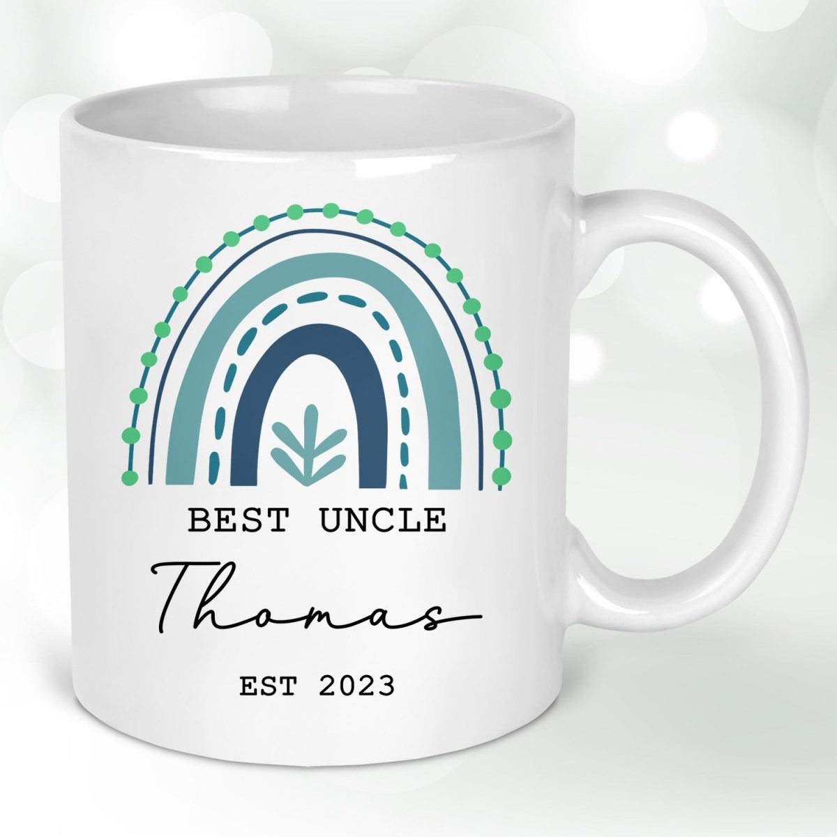 Customised Uncle Mug with Rainbow Design - Ideal Gift for Niece's Hero - DENMARY