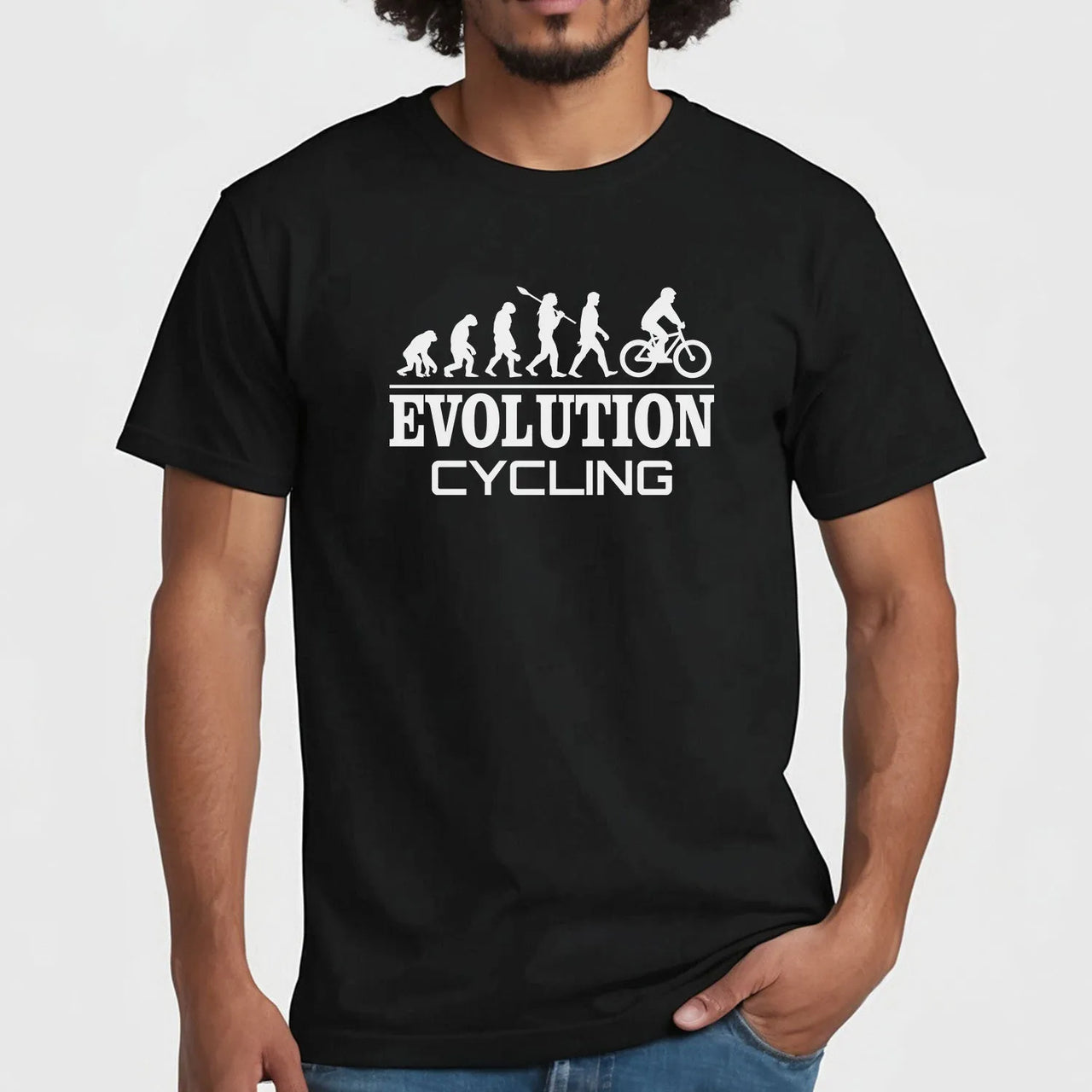 Cyclist's Evolution Humorous Tee - Men's Casual Cycling Shirt - Unique Gift Idea - DENMARY