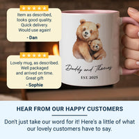 Daddy and Baby Personalised Mug – Names with EST. Year and Watercolour Bears – New Dad, First Father’s Day and Night_Feed Companion