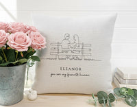 Personalised Couple Cushion – Romantic Bench Pillow with Custom Name & Love Quote