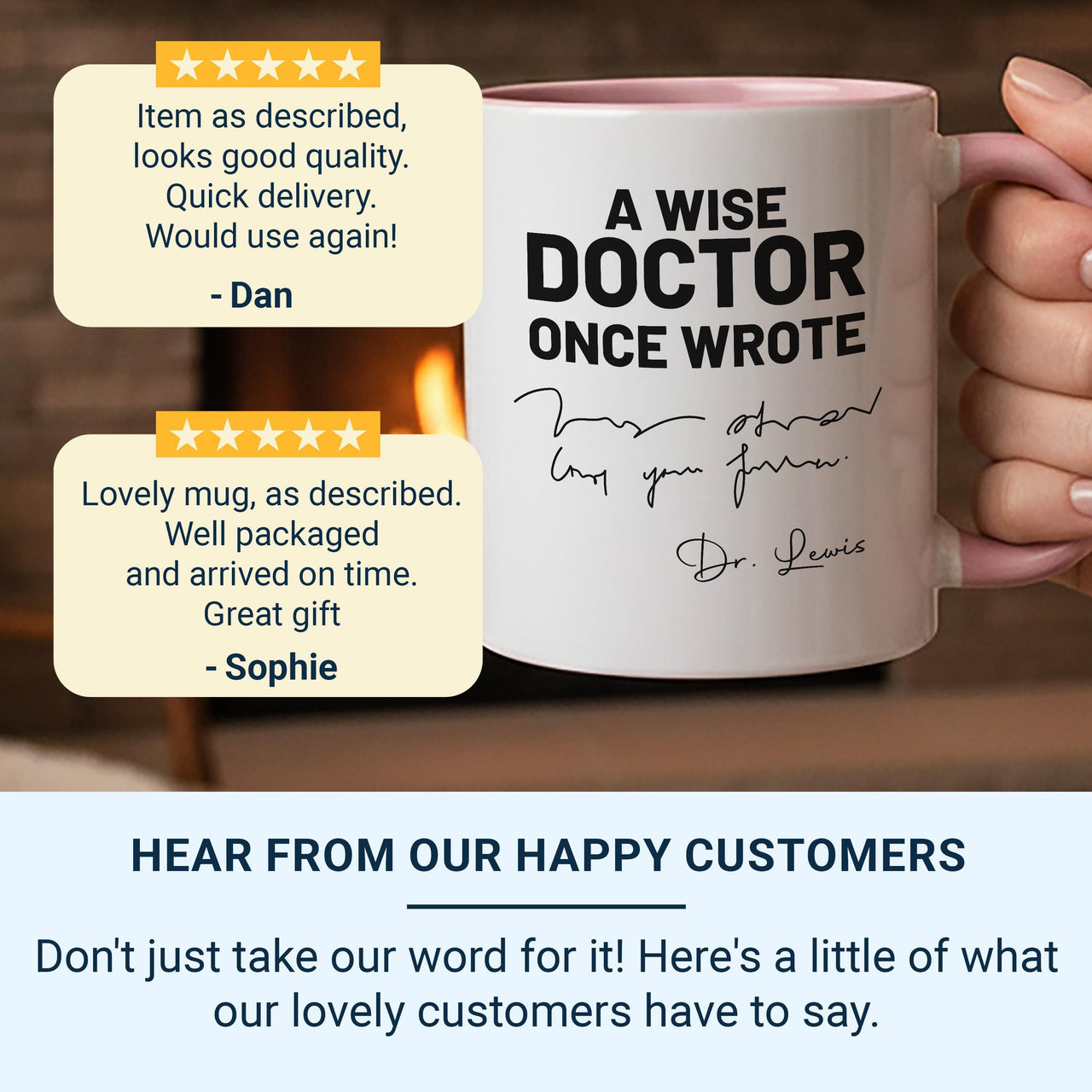 Wise Doctor Quote Mug - Personalised Surname Medical Gift - Inspirational Doctor Appreciation Keepsake