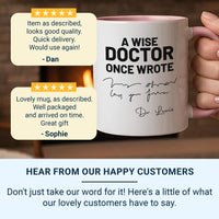 Wise Doctor Quote Mug - Personalised Surname Medical Gift - Inspirational Doctor Appreciation Keepsake