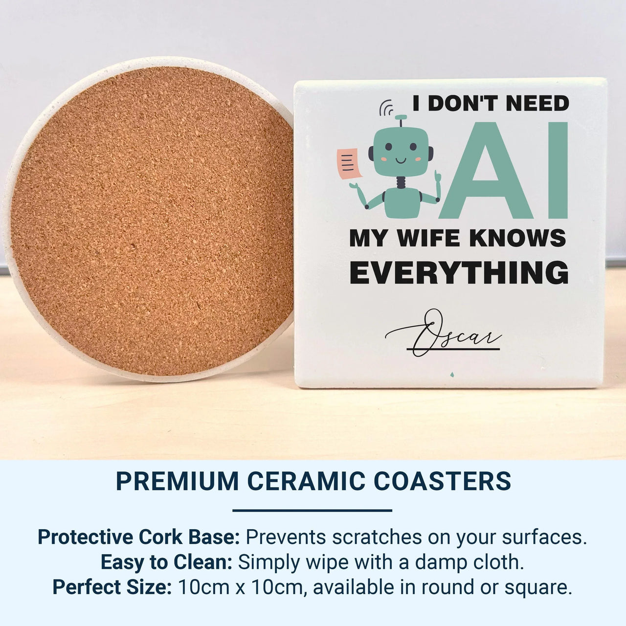 Funny Husband Mug – Personalised Name Robot Graphic Ceramic Coffee Cup Gift