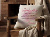 Personalised Godmother Cushion with Heartfelt Message - Thank-You Keepsake from a Loving Godchild or Family