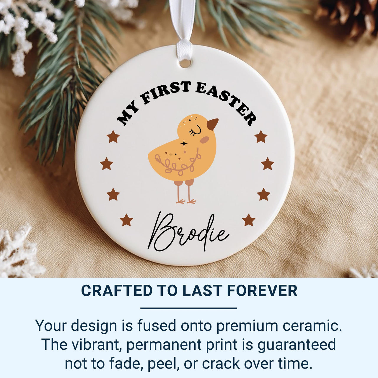 Baby First Easter Ornament - Chick Keepsake with Name for 2025 Spring