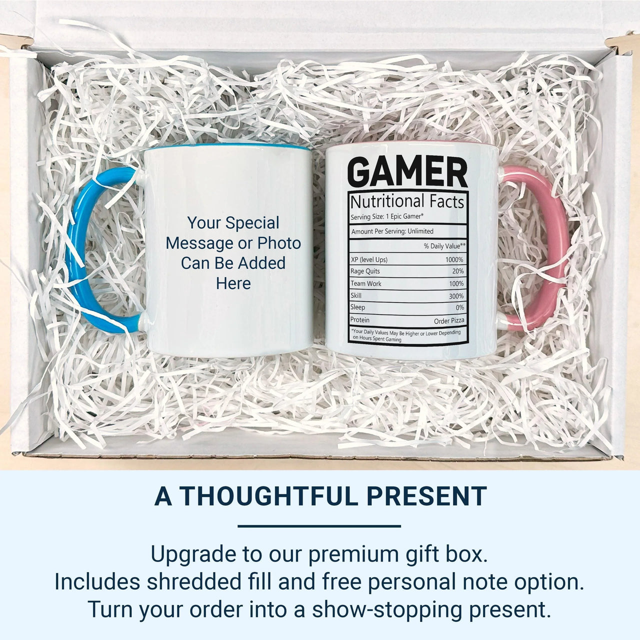 Gamer Nutritional Facts Mug _ Funny Personalised Gaming Gift for Streamers and Players