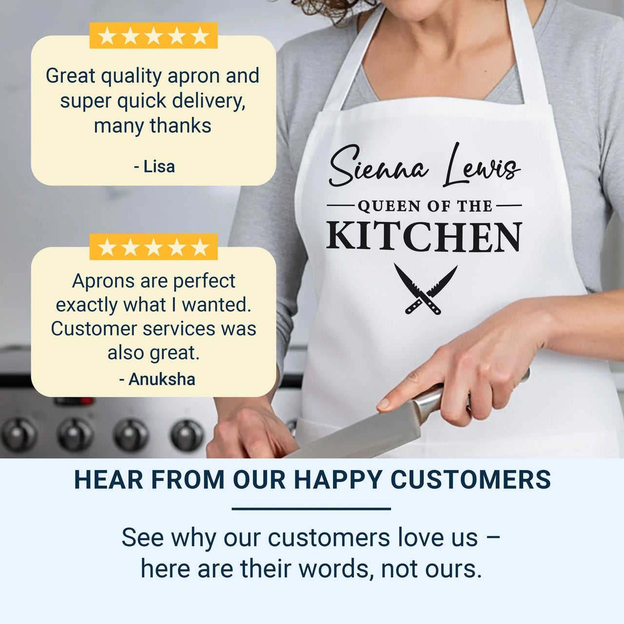 Matching Couples Aprons – His And Hers Adjustable Fit | Personalised Kitchen Gift