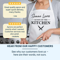 Matching Couples Aprons – His And Hers Adjustable Fit | Personalised Kitchen Gift