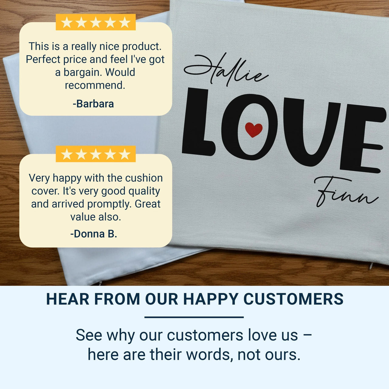 Personalised Love Cushion – Bold Typography Pillow | Romantic Keepsake Gift