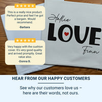 Personalised Love Cushion – Bold Typography Pillow | Romantic Keepsake Gift