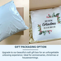 Personalised Grandma Cushion – Floral Cushion Design | Christmas Keepsake Pillow Gift