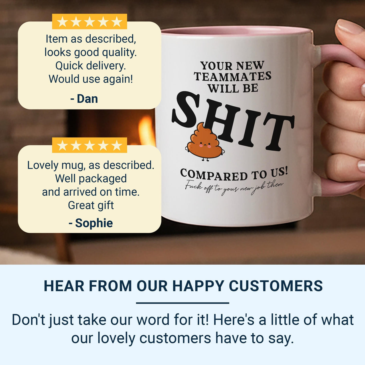 Funny Leaving Gift Mug – “Your New Teammates Will Be Sh*t Compared to Us” – Rude Colleague Goodbye and New Job Office Banter