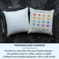 Personalised Wedding Cushion – Watercolour Hearts Cushion With Custom Names & Date | Handmade Anniversary Gift DENMARY