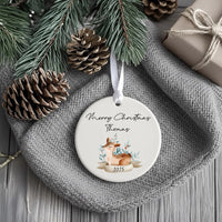 Deer Ornament - Woodland Keepsake with Name & Year for Classic Christmas Tree