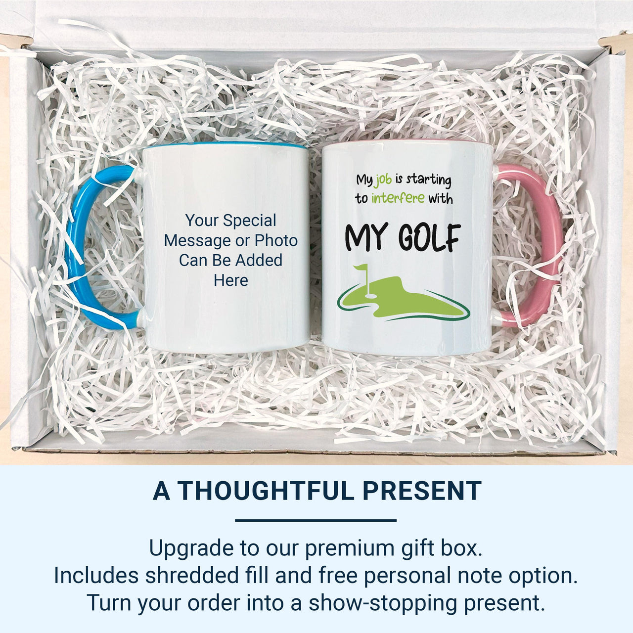 My Job Interfering With Golf Mug – Funny Golfer Gift – Humour Cup for Golf Lovers, Tee Time and Retirement