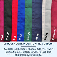 Couples Matching Aprons - Personalised Kitchen Aprons with Custom Text & Gift Box