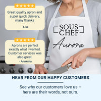 Matching Couple Aprons – Personalised Metallic & Glitter Print Kitchen Gift Set