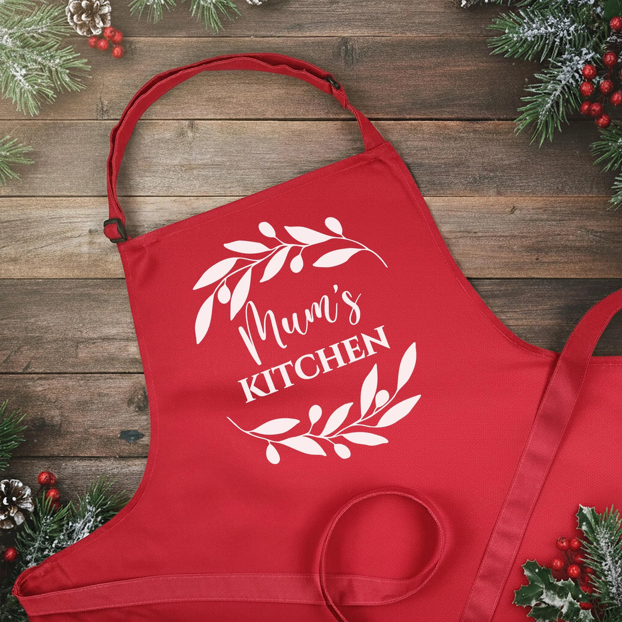 Personalised Baking Apron - Custom Name, One Size Adjustable Cotton Blend Gift